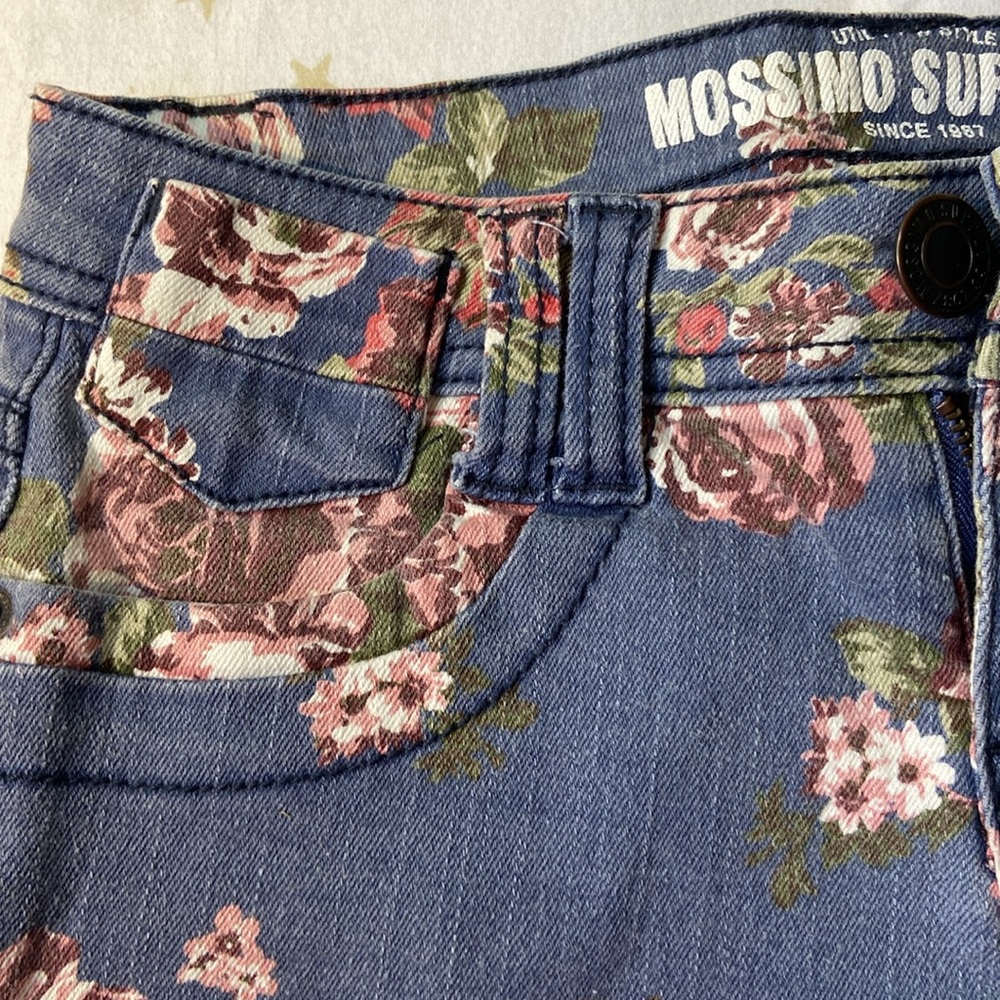 Floral Print Jean Shorts